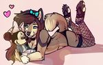  &lt;3 anthro bishkah291ax48 canine clothed clothing doll female fishnet lying mammal on_front smile solo underwear 
