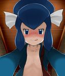  blue_eyes blush gym_leader liza nintendo pokemon ran_(pokemon) refuto vaginal 