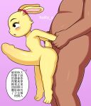  anthro barefoot big_penis breasts feet female fur genitals hi_res huge_penetration huge_penis huitu_c human human_penetrating lagomorph leporid male male/female mammal nude penetration penis rabbit thick_thighs vaginal vaginal_penetration yellow_body yellow_fur 