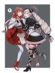  2girls aristocratic_clothes blonde_hair boots drill_hair elise_(fire_emblem) fire_emblem fire_emblem_fates hairband high_heel_boots high_heels highres japanese_clothes multicolored_hair multiple_girls oratoza pink_eyes pink_hair purple_eyes purple_hair red_hair sakura_(fire_emblem) streaked_hair thigh_boots twin_drills twintails white_hairband 