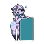 anthro big_breasts blue_eyes bovid breasts caprine card female hair heart_symbol hi_res kindred_(lol) lamb_(lol) league_of_legends mammal riot_games scut_tail sheep short_tail simple_background solo tail white_background white_body white_hair zak_hitsuji