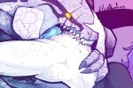 absurd_res anthro blue_tongue claws close-up cunnilingus dungeons_and_dragons duo eye_scar facial_scar female female_on_anthro freckled_legs freckles genitals hand_on_head hasbro hi_res human human_on_anthro interspecies lizardfolk_(dnd) lizardman lluisabadias male male/female male_on_human mammal oral pupils pussy scalie scar sex sharp_teeth slit_pupils teeth tongue vaginal wizards_of_the_coast yellow_eyes yu&#039;hiss