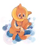  animal_focus brown_eyes bubble buizel buizelbuibui commentary_request fangs full_body looking_ahead no_humans open_mouth pokemon pokemon_(creature) solo split_tail whiskers white_background 