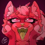 1:1 ahegao anthro bedroom_eyes bodily_fluids felid feline female fur green_mouth hair headshot_portrait icon looking_pleasured mammal narrowed_eyes pink_body pink_fur pink_hair portrait saliva seductive showmeyournox solo