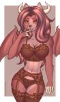 absurd_res anthro canid canine clothing female fox hermitpioneer hi_res horn lingerie mammal smile smiling_at_viewer solo succubus wings