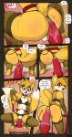 anal anal_masturbation anthro chastity_cage chastity_device clothed clothing comic crossdressing fucking_machine girly hi_res husdur machine masturbation miles_prower sega solo sonic_the_hedgehog_(series)