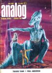 ambiguous_gender analog_science_fiction anthro cover digital_media_(artwork) english_text group hi_res human john_schoenherr lizard magazine_cover mammal procyonid raccoon reptile scalie smile tail text traditional_media_(artwork) trio