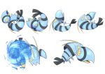  absurdres clauncher colored_sclera highres mossarimoyashi multiple_views pokemon pokemon_(creature) simple_background white_background yellow_sclera 