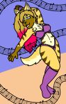 aardwolf absurd_res anthro clothing dancing dank-artistic-fox female hi_res hyena legwear lingerie mammal solo stockings