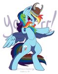  ! 2017 armor blue_feathers blue_fur cutie_mark equine feathered_wings feathers female feral friendship_is_magic fur grin hair helmet hioshiru mammal multicolored_hair multicolored_tail my_little_pony pegasus rainbow_dash_(mlp) rainbow_hair rainbow_tail simple_background smile solo teeth text white_background wings 