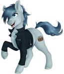  alpha_channel blue_eyes blue_fur blue_hair clothing cutie_mark equine fan_character feral fur hair hooves jacket male mammal my_little_pony open_mouth silentwulv simple_background smile solo standing teeth tongue transparent_background 