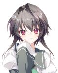  >:) 1girl 9-nine- artist_name black_hair blush closed_mouth commentary_request eyelashes eyes_visible_through_hair frilled_sleeves frills hair_between_eyes hair_intakes hair_ornament hairclip hand_up highres iotsuki izumi_tsubasu_(style) juliet_sleeves kuho_girls_academy_school_uniform long_sleeves looking_at_viewer multiple_hairclips official_style puffy_sleeves red_eyes school_uniform short_hair_with_long_locks simple_background sketch smile smug solo upper_body v-shaped_eyebrows white_background wide_sleeves yuuki_noa 