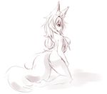  animal_humanoid big_breasts big_butt big_tail breasts butt canine female fox fox_humanoid hair humanoid inner_ear_fluff invalid_tag kneeling long_hair mammal monochrome nipples nude rear_view side_boob simple_background sketch solo sub-res white_background 
