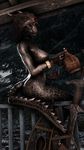  3d_(artwork) alcohol argonian beverage breasts digital_media_(artwork) female nipples nude outside reptile scalie sitting skyrim source_filmmaker the_elder_scrolls video_games wine 