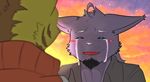  aged_up blush cat crying feline male male/male mammal morenatsu romantic shin_(morenatsu) smile sunset tears tiger torahiko_(morenatsu) 