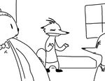  ambiguous_gender anthro bear bed canine charlie_(weaver) clothed clothing comic disney eyes_closed fan_character female fox group looking_back mammal monochrome necktie pack_street story story_in_description the_weaver window zootopia 