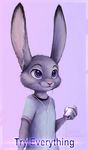  2016 4_fingers anthro disney english_text female fur grey_fur judy_hopps lagomorph long_ears mammal pink_nose purple_eyes rabbit reysi simple_background smile solo text white_background zootopia 