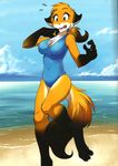  anthro beach clothing colored crossgender female mike_(twokinds) seaside swimsuit tom_fischbach twokinds 