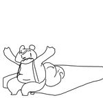  ambiguous_gender anthro bear bed comic disney fan_character mammal monochrome simple_background sitting slightly_chubby solo story story_in_description teeth the_weaver white_background zootopia 