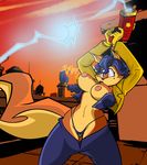  2017 absurd_res anthro areola big_breasts breasts canine carmelita_fox clothing erect_nipples female fox grimphantom hi_res mammal nipples panties sly_cooper_(series) solo underwear video_games wardrobe_malfunction 