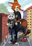  2017 anthro canine clothed clothing comic disney female fox fur judy_hopps lagomorph male mammal mouse nick_wilde pafull rabbit rodent zootopia 