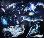 blue_scales dragon feral green_eyes horn isvoc membranous_wings model_sheet night outside scales scalie sky solo standing star starry_sky western_dragon wings 