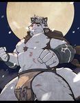  blood canine clothing horkeukamui loincloth male mammal muscular nipples solo sv_grart tokyo_afterschool_summoners wolf 