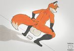  anthro backsack balls big_balls butt canine crouching fox huge_balls hyper hyper_balls looking_at_viewer looking_back male mammal multicolor_tail nude raised_tail simple_background smile solo spread_legs spreading tea_bagging tiedernas 