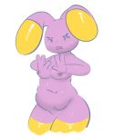  anthro anthrofied big_breasts blush breasts elpatrixf female mammal navel nintendo nipples nude pok&eacute;mon pok&eacute;mon_(species) pok&eacute;morph pussy simple_background slightly_chubby solo thick_thighs video_games wavy_mouth whismur white_background 
