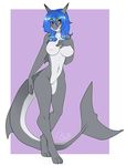  anthro breasts female fish hiddenwolf looking_at_viewer marine nipples nude pussy shark smile solo wide_hips 