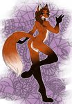  2017 alruic anthro blue_eyes breasts butt canine ear_piercing facial_piercing female fox kayla_moon lip_piercing long_tail looking_at_viewer mammal nose_piercing nose_ring nude piercing raised_legremn red_fox smile solo tattoo 