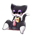  anthro balls chibi clothed clothing erection feline ittybittyshark male mammal penis precum sitting solo tapering_penis tongue tongue_out 