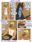  blonde_hair brown_hair canine colonel_klink comic cooking eating flaccid hair male male/male mammal penis wolf 