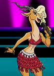  anthro bra clothed clothing disney dress female fur gazelle_(zootopia) happy microphone open_mouth singing smile solo sparkles underwear unknown_artist zootopia 
