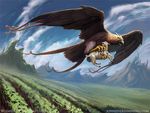  avian beak bird caprine duo dutch_angle eagle feral flying goat john_severin_brassell lifted magic_the_gathering mammal official_art size_difference sky solo_focus spread_wings url wings 