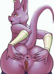  anthro anus athletic backside_view beerus big_butt blush butt clothing crossgender dragon_ball dragon_ball_super ear_piercing feline female gloves looking_at_viewer mammal mostly_nude piercing pose presenting pussy rhodesio simple_background slim slim_tail snout solo tongue yellow_eyes 