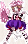  brown_hair flower fukuroi_marika grin hair_flower hair_ornament mahou_shoujo_ikusei_keikaku mahou_shoujo_ikusei_keikaku_jokers maruino official_art pantyhose purple_eyes short_hair smile solo standing 