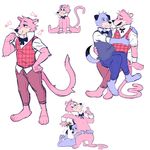  2017 black_nose canine clothing cougar dog feline fur huckleberry_hound male mammal panther pink_fur plum_(artist) simple_background snagglepuss snagglepuss_(show) 