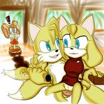  anthro canine clothed clothing cream_the_rabbit crying dildo duo female fox fur male male/female mammal miles_prower open_mouth sex_toy smile sonic_(series) sonic_boom tears unknown_artist yellow_fur zooey_the_fox 