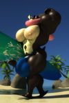  3d_(artwork) abs amphibian anthro anthroanim balls beach biceps big_balls bulge clothing digital_media_(artwork) eyewear greninja huge_balls humanoid_penis hyper hyper_muscles long_tongue male muscular muscular_male nintendo nipples pecs penis pok&eacute;mon seaside sebastian_greninja solo sunglasses surfboard tongue tongue_out video_games 