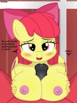  2017 absurd_res an-tonio anthro apple_bloom_(mlp) breasts cub cutie_mark dock earth_pony equine female first_person_view friendship_is_magic hair hair_bow hair_ribbon hi_res hooves horse incest looking_at_viewer male male/female mammal my_little_pony nipples open_mouth penis pony precum red_hair ribbons sex titfuck young 