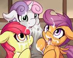  2017 animal_genitalia animal_penis apple_bloom_(mlp) collaborative_fellatio cub cum cum_in_hair cum_on_face cum_on_tongue cutie_mark_crusaders_(mlp) disembodied_penis earth_pony edit equine equine_penis fearingfun feathered_wings feathers fellatio female feral friendship_is_magic group hair hi_res horn horse licking male male/female mammal multicolored_hair my_little_pony open_mouth oral orange_feathers pegasus penis penis_lick pony purple_hair red_hair saliva scootaloo_(mlp) sex sweetie_belle_(mlp) tongue tongue_out two_tone_hair unicorn wings young 