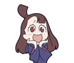  1girl akko_kagari little_witch_academia red_eyes simple_background solo tagme 