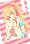  1girl blonde_hair blue_eyes blush breasts gabriel_dropout itamochi small_breasts solo swimsuit tenma_gabriel_white 