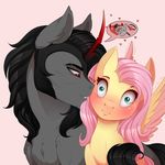  blush duo equine evehly female fluttershy_(mlp) friendship_is_magic horn invalid_tag king_sombra_(mlp) male mammal my_little_pony pegasus romantic_couple unicorn wings 