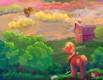  barn big_macintosh_(mlp) cutie_mark day detailed_background earth_pony equine feral friendship_is_magic fur grass hair hooves horse male mammal my_little_pony nude orange_hair outside pony red_fur solo standing viwrastupr 
