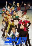  ^_^ artist_request black_hair blonde_hair blue_eyes braid brown_eyes brown_hair christophe_giacometti closed_eyes copyright_name emil_nekola facial_hair fang georgi_popovich green_eyes grin hair_slicked_back hand_on_another's_shoulder highres ice_skates it's_j.j._style! jean-jacques_leroy ji_guang-hong katsuki_yuuri lee_seung-gil leo_de_la_iglesia looking_back male_focus michele_crispino minami_kenjirou multicolored_hair multiple_boys official_art one_eye_closed open_mouth otabek_altin phichit_chulanont ponytail red_hair self_shot selfie_stick skates skating smile standing standing_on_one_leg v viktor_nikiforov yuri!!!_on_ice yuri_plisetsky 