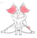  anglo braixen canine cum cum_in_mouth cum_inside female feral fur inner_ear_fluff mammal monochrome nintendo open_mouth pok&eacute;mon pussy simple_background solo tongue tongue_out video_games wide_hips 
