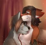 ambiguous_gender anthro breasts canine duo featureless_breasts felicia_cat female female/ambiguous fur licking mammal nude smile tongue tongue_out 