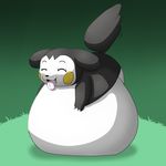  belly big_belly cute emolga feral mammal nintendo open_mouth pok&eacute;mon rodent simple_background smile solo tongue tongue_out video_games vore waffurukitsune 